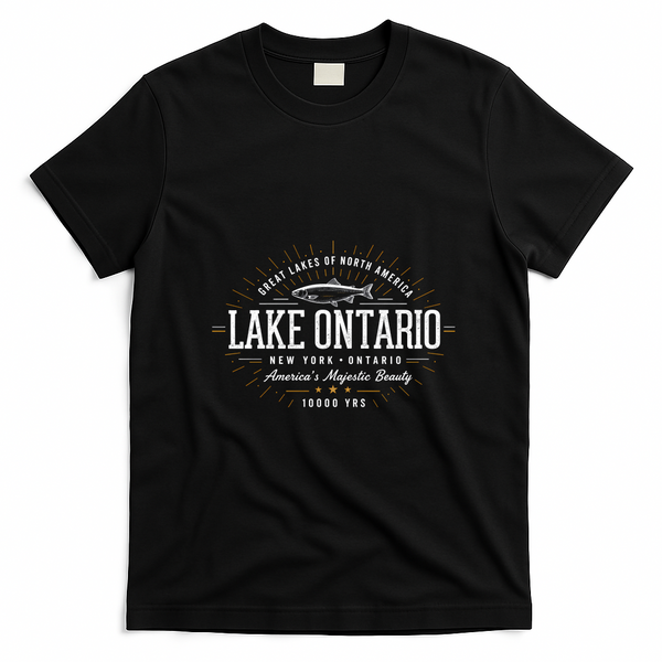 Lake Ontario America's Majestic Beauty Vintage T-Shirt - Black