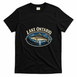 Lake Ontario Bass Fishing T-Shirt - Black