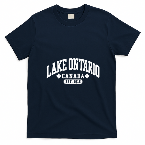 Lake Ontario Canada Vintage EST 1615 Canadian Pride T-Shirt - Navy Blue