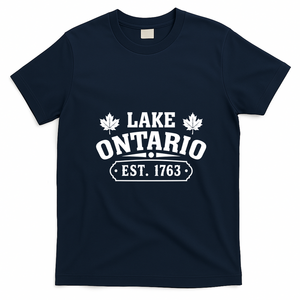 Lake Ontario EST 1763 Canada T-Shirt - Navy Blue