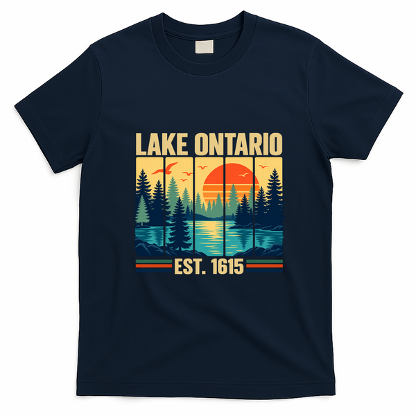 Lake Ontario Est 1615 T-Shirt - Navy Blue