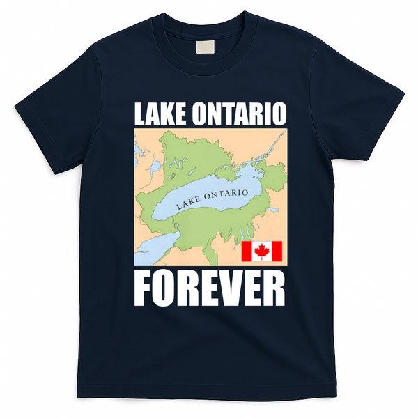 Lake Ontario Forever Funny Anti Lake America T-Shirt - Navy Blue