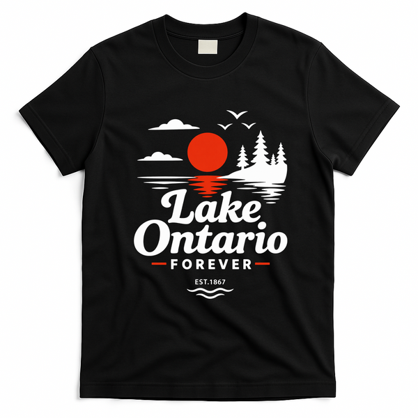 Lake Ontario Forever Est 1867 T-Shirt - Black
