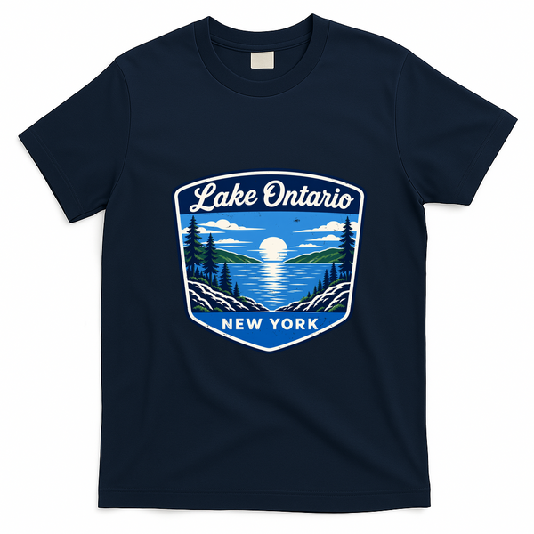 Lake Ontario New York Vintage T-Shirt - Navy Blue