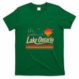 Lake Ontario Sunset Retro Vintage Canada T-Shirt - Irish Green