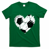 Love Soccer Heart Graphic T-Shirt - Irish Green