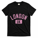 London Uk Arched Text Distressed Print T-Shirt - Black