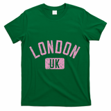 London Uk Arched Text Distressed Print T-Shirt - Green