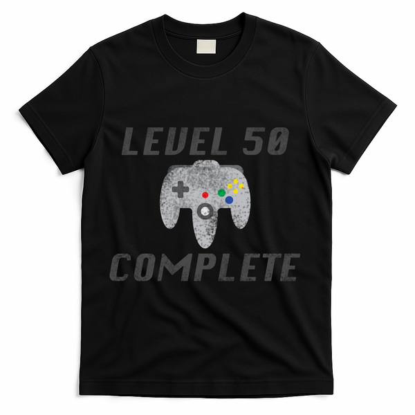 Level 50 Complete 50th Birthday T-Shirt - Black