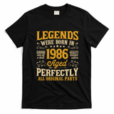 Legends Were Born In 1986 Aged Perfectly 40th Birthday Gift T-Shirt - Black