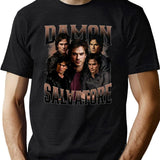 Limited Damon Salvatore Vintage Gift for Woman and Man Black T-Shirt - Green
