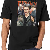 Limited Ewan Mitchell Vintage Shirt Gift for Woman and Man Black T-Shirt - White