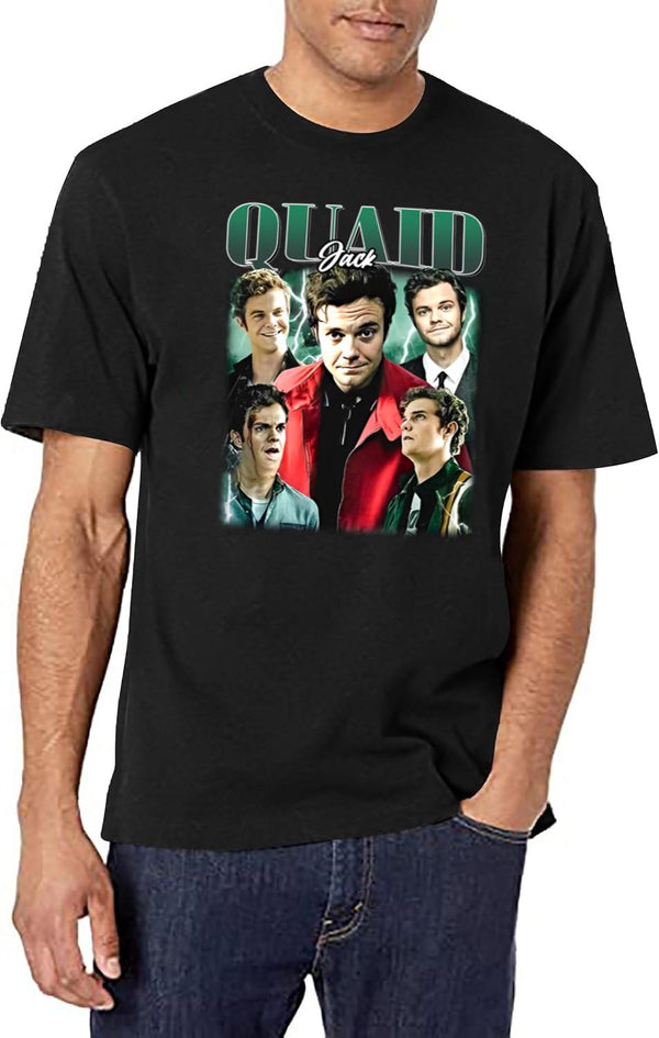 Limited Jack Quaid Vintage Shirt Gift for Woman and Man Black T-Shirt - White