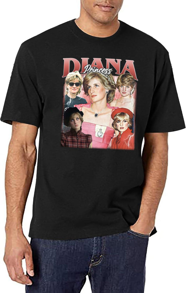Limited Princess Diana Vintage Shirt Gift for Woman and Man Black T-Shirt - White