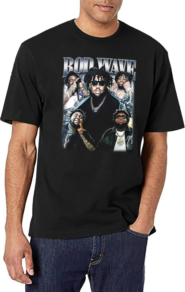 Limited Rod Wave Vintage Shirt Gift for Woman and Man Black T-Shirt - White