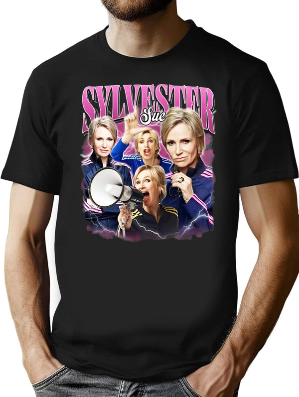 Limited Sue Sylvester Vintage Shirt Gift for Woman anda Man Black T-Shirt - Black