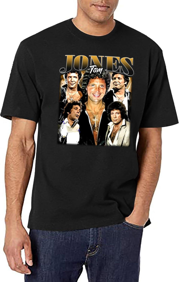 Limited Tom Jones Vintage Shirt Gift for Woman and Man Black T-Shirt - White