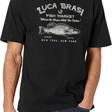 Luca Brasi Fish Market Worn Dks Black T-Shirt - White