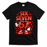 Meme 67 Six Seven 6 7 Valentine Heart T-Shirt - Black
