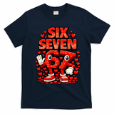 Meme 67 Six Seven 6 7 Valentine Heart T-Shirt - Navy Blue