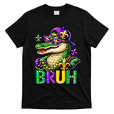 Mardigator Alligator Bruh Mardi Gras T-Shirt - Black