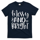 Messy And Bright Funny Christmas T-Shirt - Navy Blue
