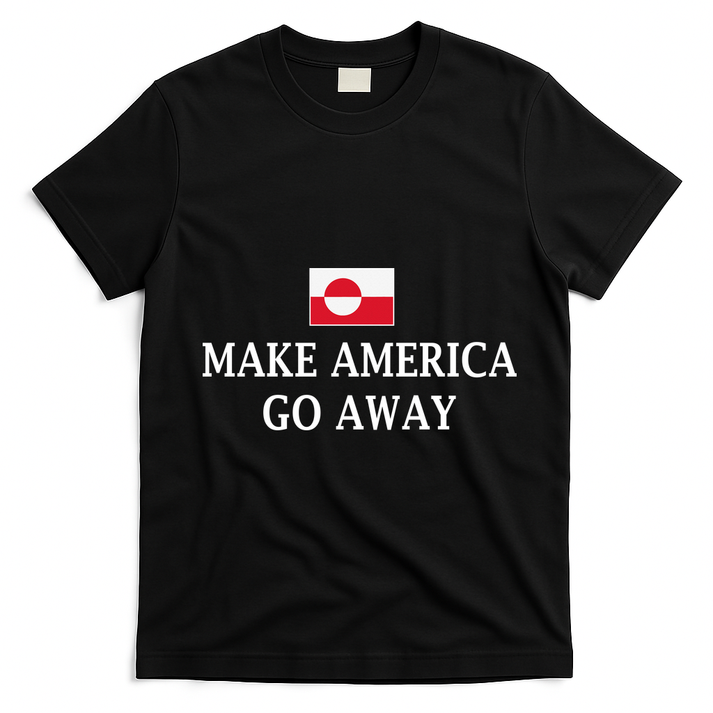 Make America Go Away Greenland Flag Anti-MAGA T-Shirt - Black