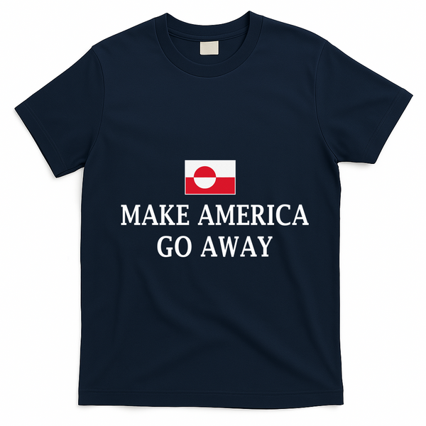 Make America Go Away Greenland Flag Anti-MAGA T-Shirt - Navy Blue