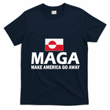 Make America Go Away MAGA Anti Trump Greenland Flag T-Shirt - Navy Blue
