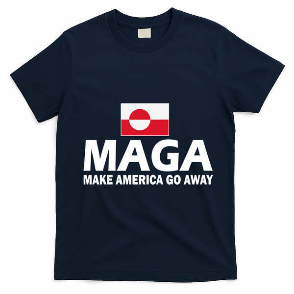Make America Go Away MAGA Anti Trump Greenland Flag T-Shirt - Navy Blue