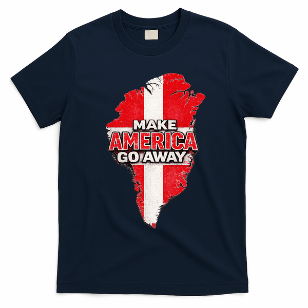 Make America Go Away Greenland Map MAGA T-Shirt - Navy Blue