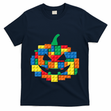 Master Builder Building Blocks Pumpkin Halloween T-Shirt - Navy