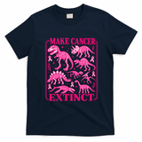 Make Breast Cancer Extinct Dinosaur T-Shirt - Navy Blue