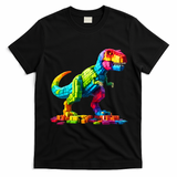 Master Builder Dinosaur Bricks Blocks Dino Toys Gifts T-Rex T-Shirt - Black