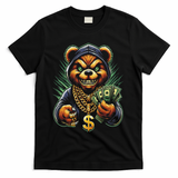 Money Calling Hip Hop Bear Teddy Gangster Rap Swag Dope T-Shirt - Black