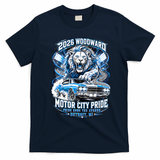 Motor City Pride 2026 Cruising Roaring Down Woodward T-Shirt - Navy Blue