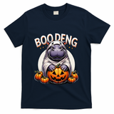 Moo Deng Baby Hippo Moo Deng Costume For Boo Deng Halloween T-Shirt - Navy
