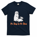 My Dog Is My Boo Ghost Halloween Dog Lover T-Shirt - Navy Blue
