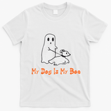 My Dog Is My Boo Ghost Halloween Dog Lover T-Shirt - White