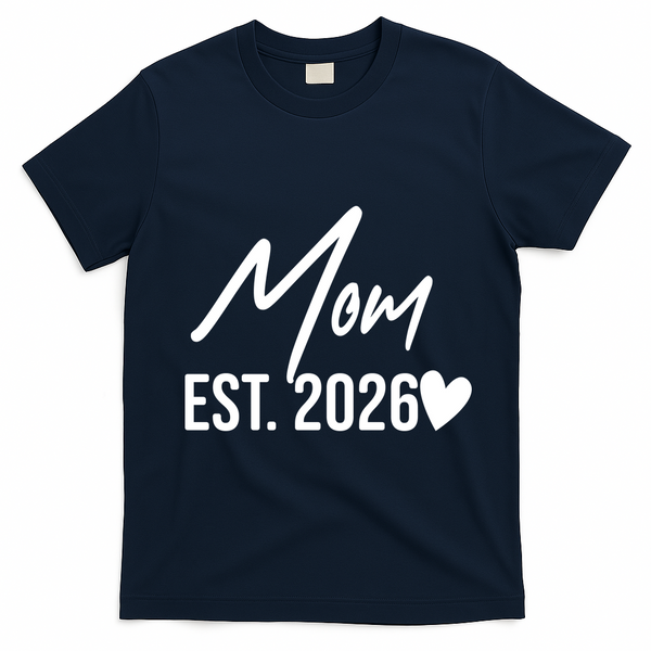Mom EST 2026 T-Shirt - Navy Blue