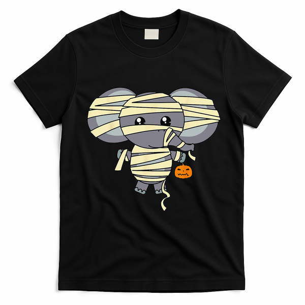 Mummy Elephant Trick Or Treating Costume Cute Halloween Gift T-Shirt - Black