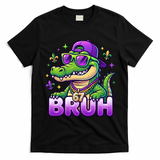 Mardi Gras 67 BRUH Alligator 6-7 Meme Six Seven T-Shirt - Black