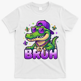 Mardi Gras 67 BRUH Alligator 6-7 Meme Six Seven T-Shirt - White