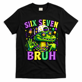Mardi Gras 67 Six Seven Bruh Mardigator Alligator 6-7 T-Shirt - Black