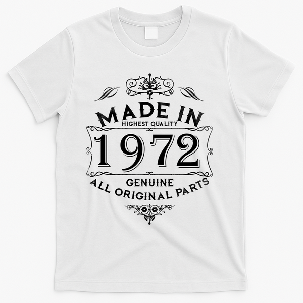 Made In 1972 Aged To Perfection Vintage 50th Birthday T-Shirt - White