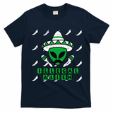 Martian Illegal Alien Mexican Area51 Funny Halloween Gift T-Shirt - Navy Blue
