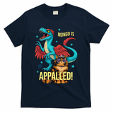 Mongo Is Appalled Princess Cat Riding Dinosaur T-Shirt - Navy