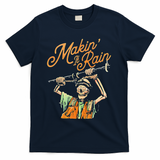 Makin It Rain Skeleton Funny Sarcastic T-Shirt - Navy
