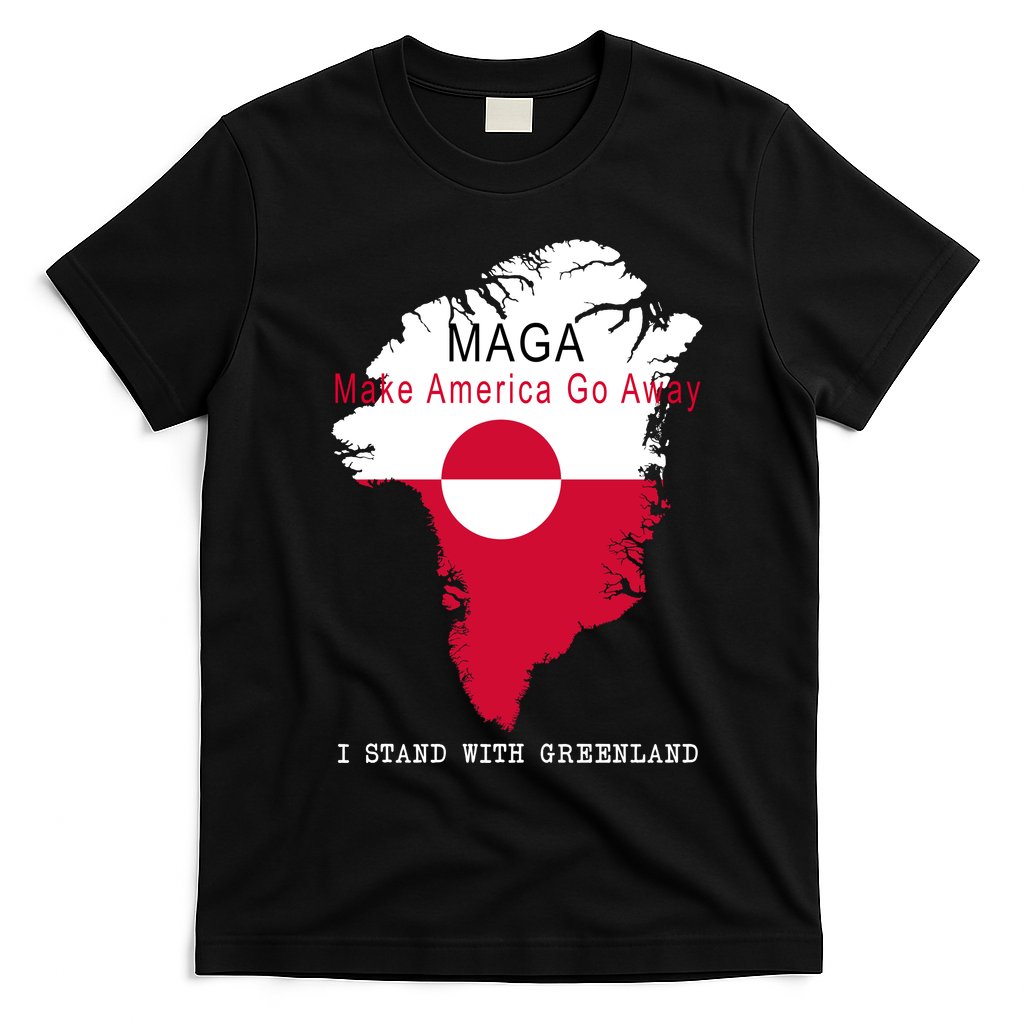 MAGA Make America Go Away Greenland Map T-Shirt - Black