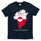 MAGA Make America Go Away Greenland Map T-Shirt - Navy Blue